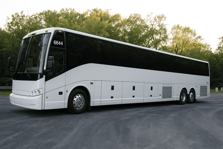 exterior of Charter Bus Rental Eden Prairie coach bus