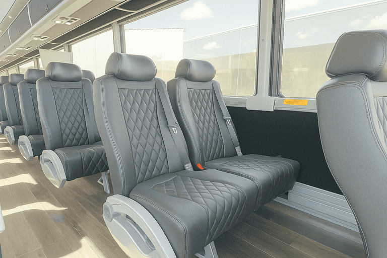 interior of Charter Bus Rental Eden Prairie charter bus